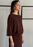 Carica l'immagine nel visualizzatore della galleria, Maglia KONTATTO manica 3/4 cioccolato