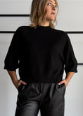 Carica l'immagine nel visualizzatore della galleria, Maglia con maniche a 3/4 nero - PHILIALOFT