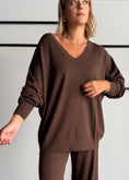 Carica l'immagine nel visualizzatore della galleria, Maglia over Moro scollo a V - KONTATTO