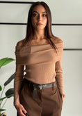 Carica l'immagine nel visualizzatore della galleria, Maglia a coste con scollo Bardot -KONTATTO