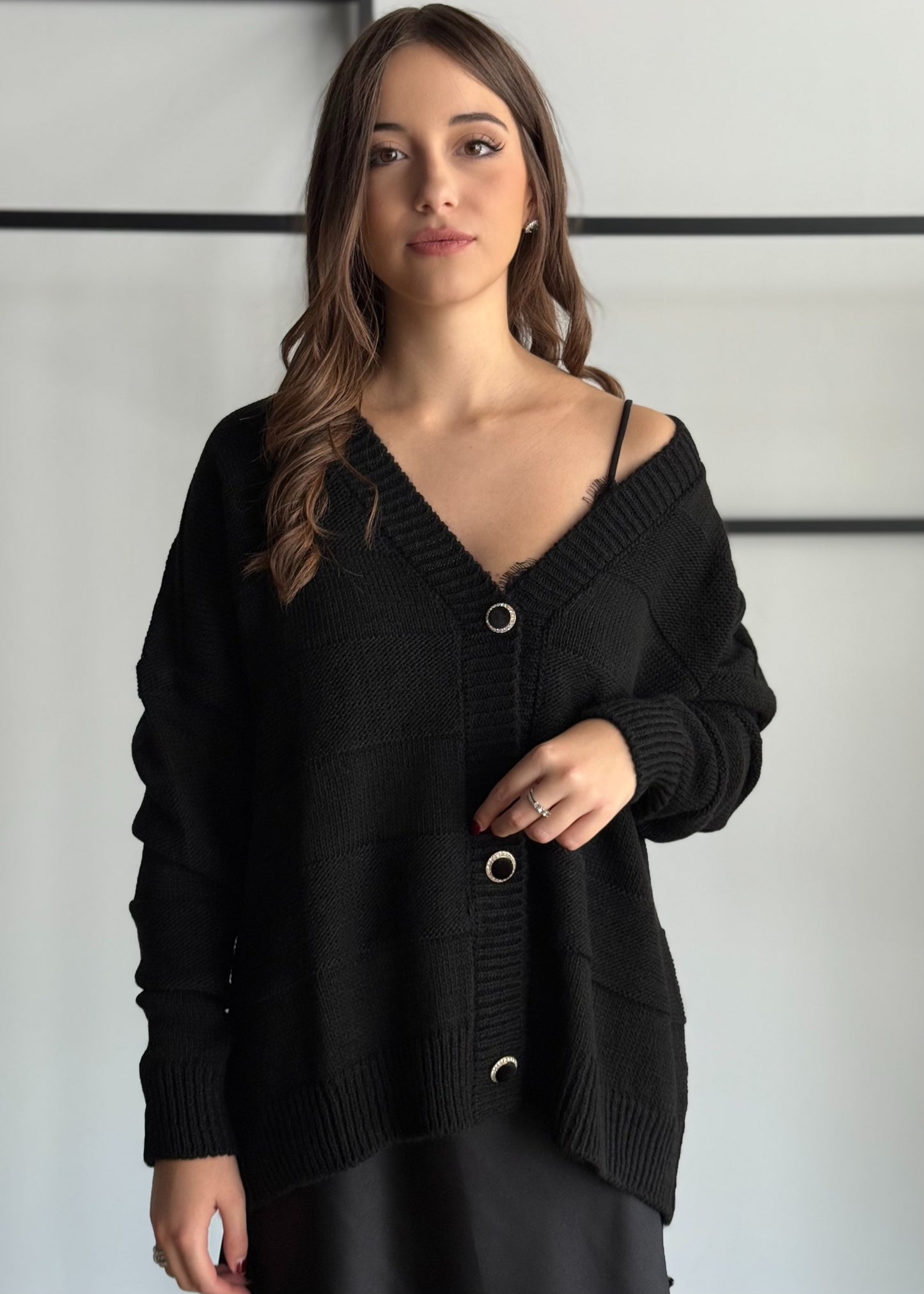 Cardigan con bottoni gioiello -ZAHJR