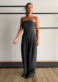 Carica l'immagine nel visualizzatore della galleria, Tuta grigia gessata bustier - KONTATTO