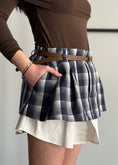 Carica l'immagine nel visualizzatore della galleria, Gonna mini LUMINA a quadri blu
