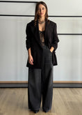 Carica l'immagine nel visualizzatore della galleria, Jeans Wide Leg Nero con Strass
