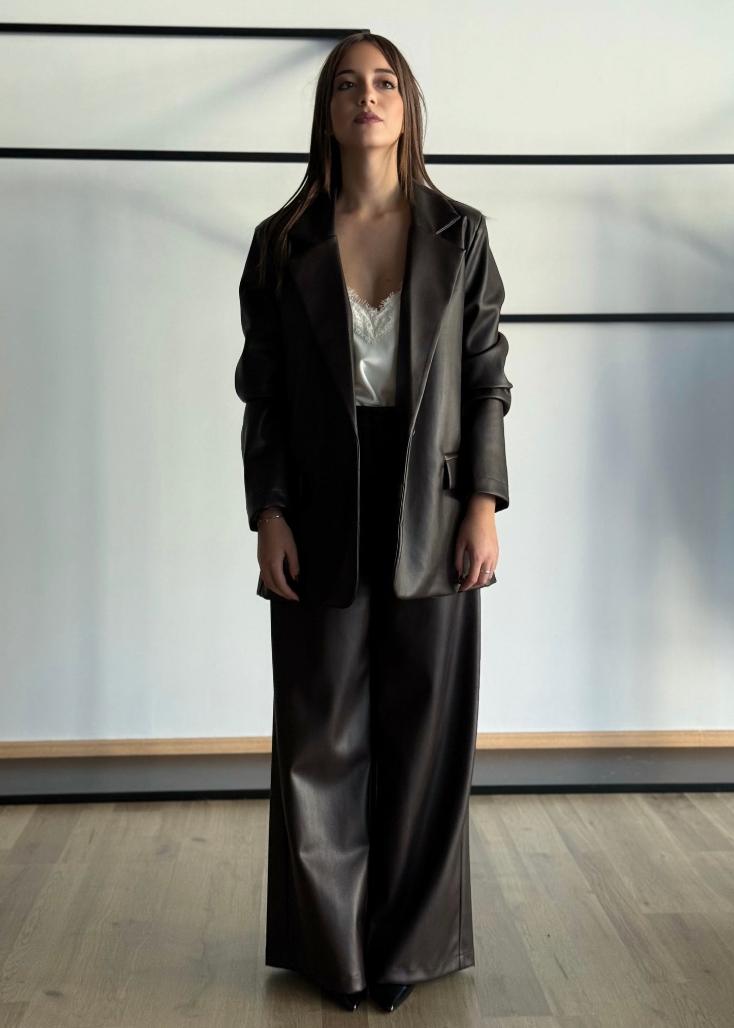 Pantalone dritto in ecopelle -ZAHJR