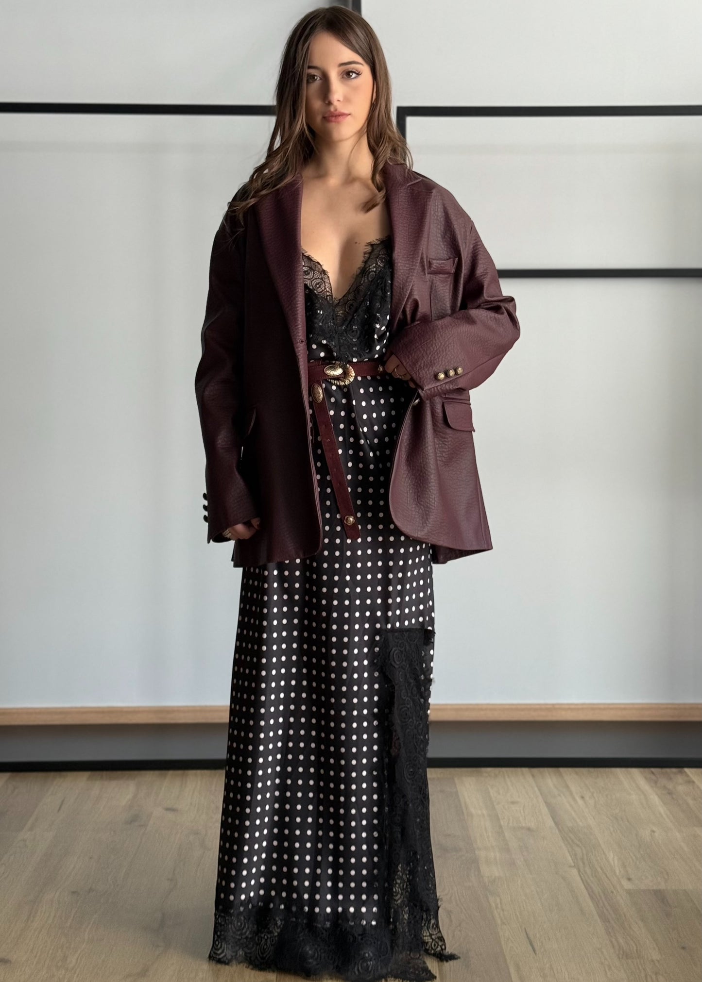 Abito sottoveste a pois con pizzo