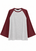 Carica l'immagine nel visualizzatore della galleria, T-shirt bicolore con maniche raglan svasate