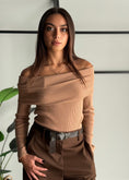 Carica l'immagine nel visualizzatore della galleria, Maglia a coste con scollo Bardot -KONTATTO