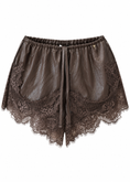 Carica l'immagine nel visualizzatore della galleria, Shorts effetto pelle con pizzo - PHILIALOFT