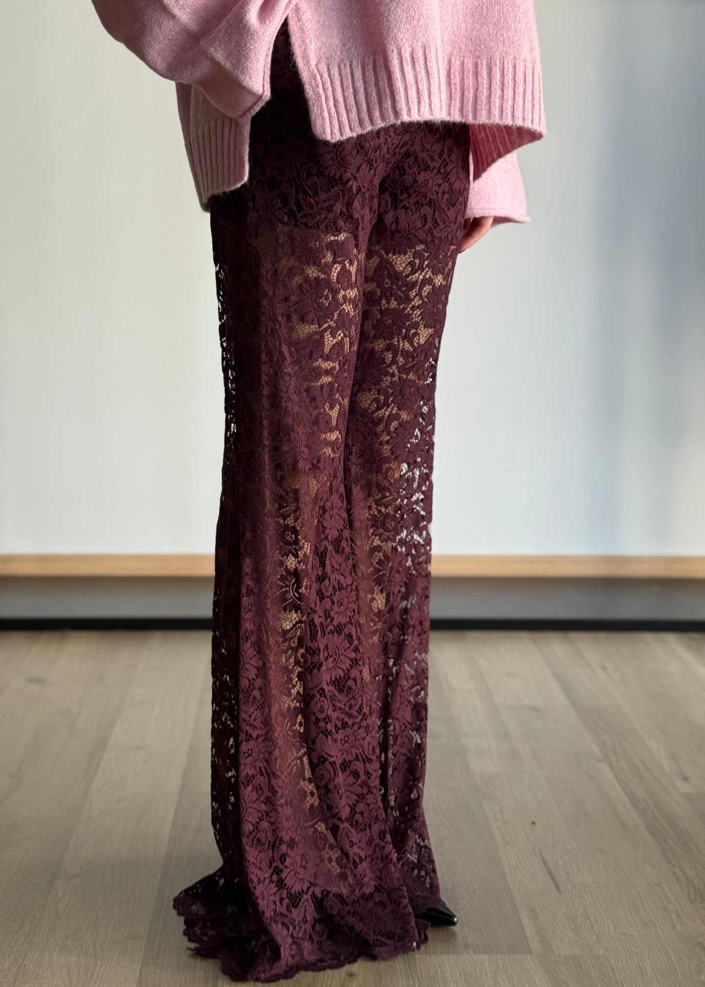 Pantaloni a zampa in pizzo -PHILIALOFT