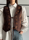 Carica l'immagine nel visualizzatore della galleria, Gilet ZAHJR in suede con ricami