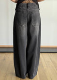Carica l'immagine nel visualizzatore della galleria, Jeans Wide Leg Nero con Strass