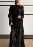 Carica l'immagine nel visualizzatore della galleria, Vestito lungo in pizzo nero - KONTATTO