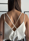 Carica l'immagine nel visualizzatore della galleria, Top in raso con pizzo -ZAHJR