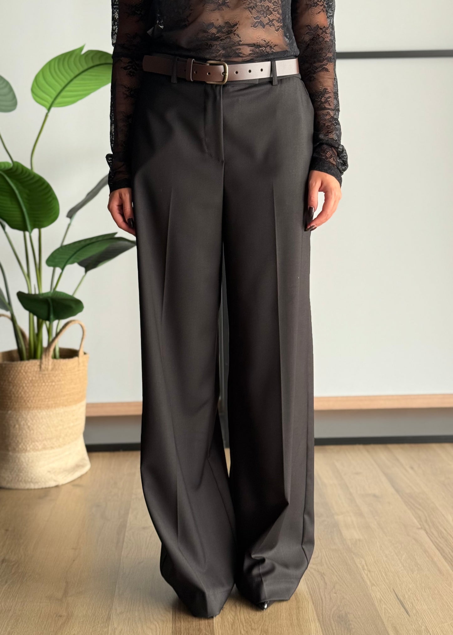 Pantalone palazzo con cintura -ZAHJR