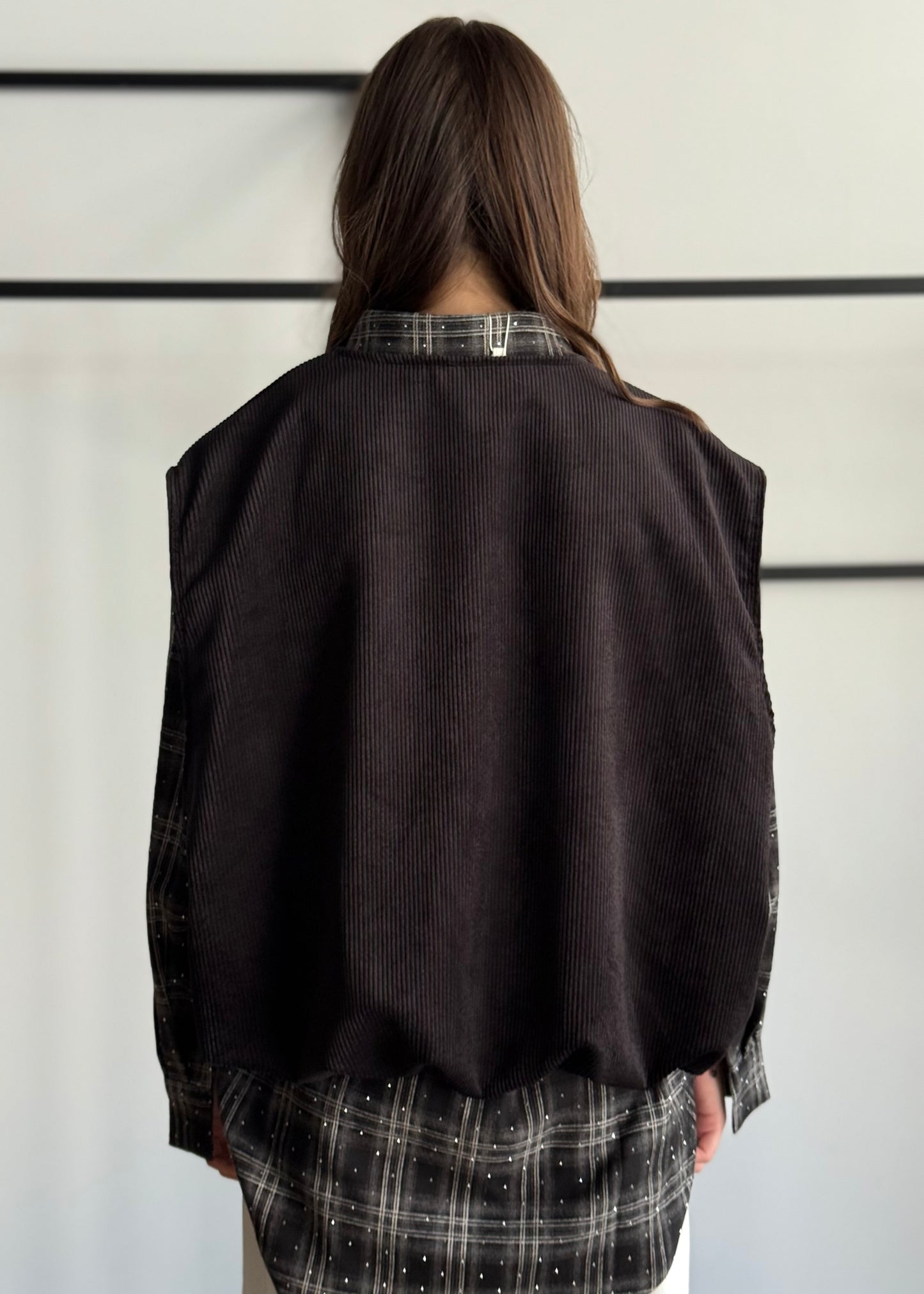 Gilet in velluto a coste con bottoni