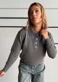 Carica l'immagine nel visualizzatore della galleria, Maglia polo grigio 100%lana - KONTATTO