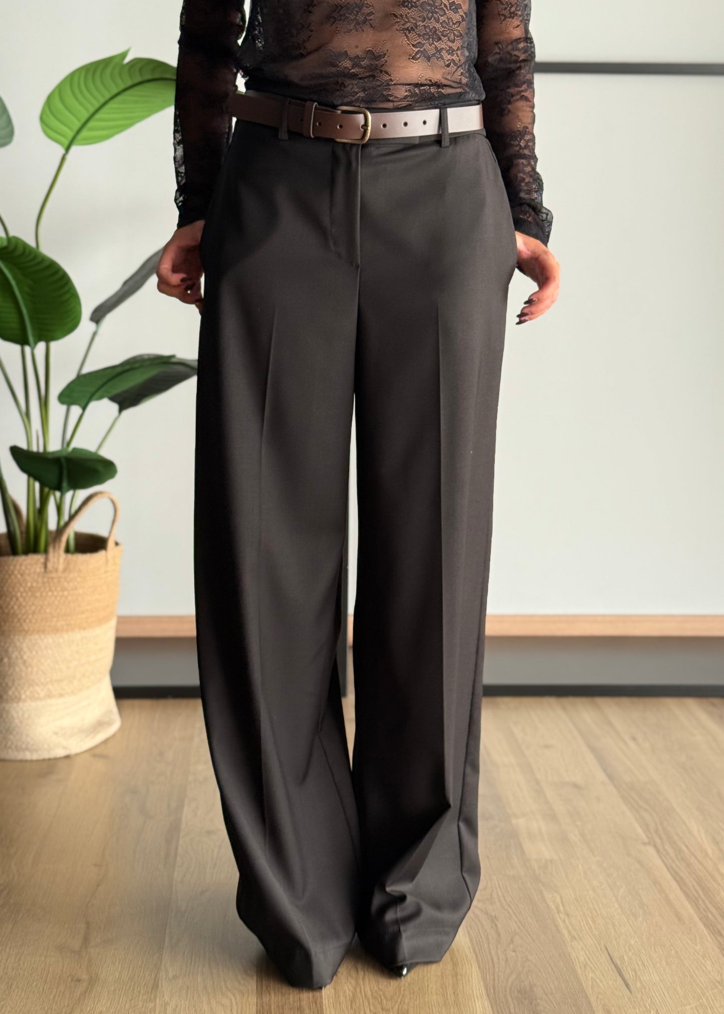 Pantalone palazzo con cintura -ZAHJR