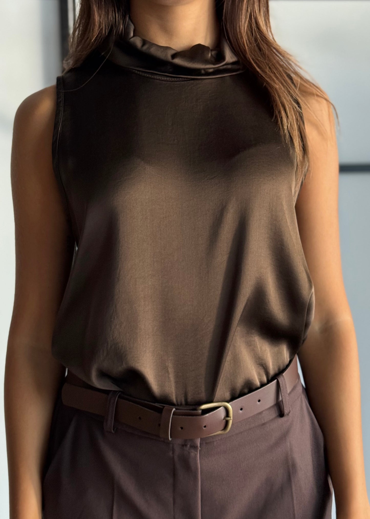 Top in viscosa con scollo lupetto -ZAHJR