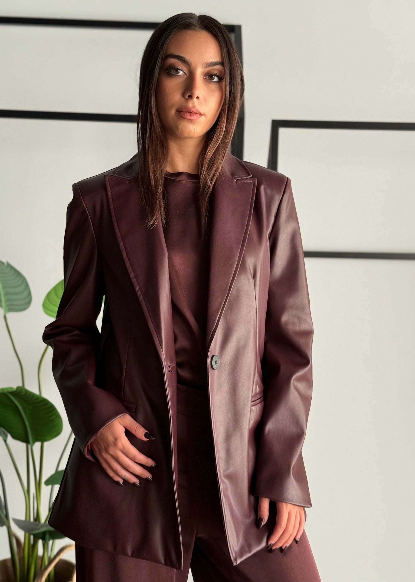Blazer in ecopelle -KONTATTO