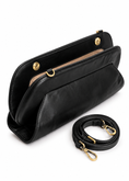 Carica l'immagine nel visualizzatore della galleria, Borsa clutch nera con tracolla