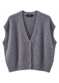 Carica l'immagine nel visualizzatore della galleria, Gilet piombo in maglia soft con bottoni - PHILIALOFT
