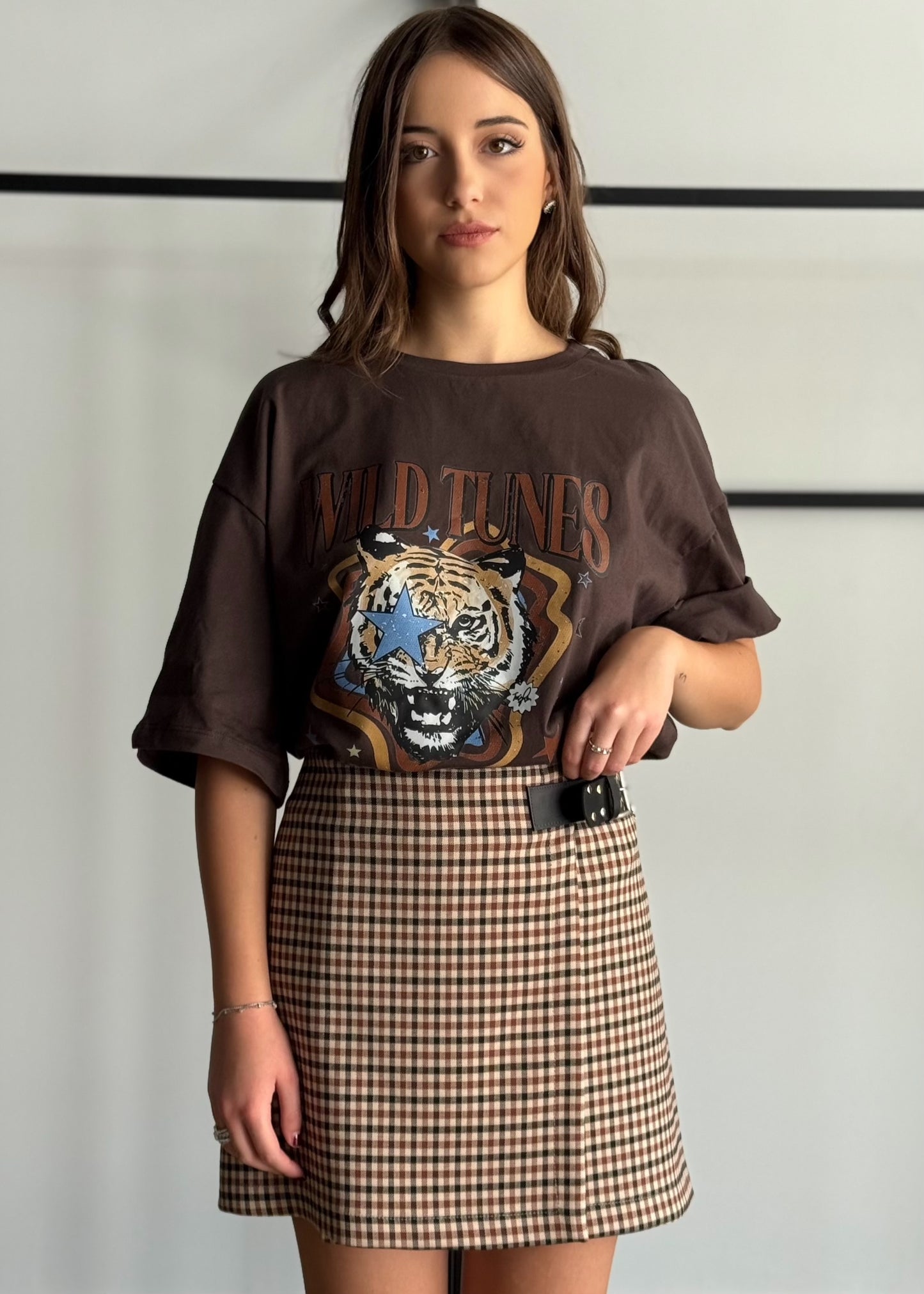 T-shirt oversize stampa tigre “Wild Tunes” -PHILIALOFT