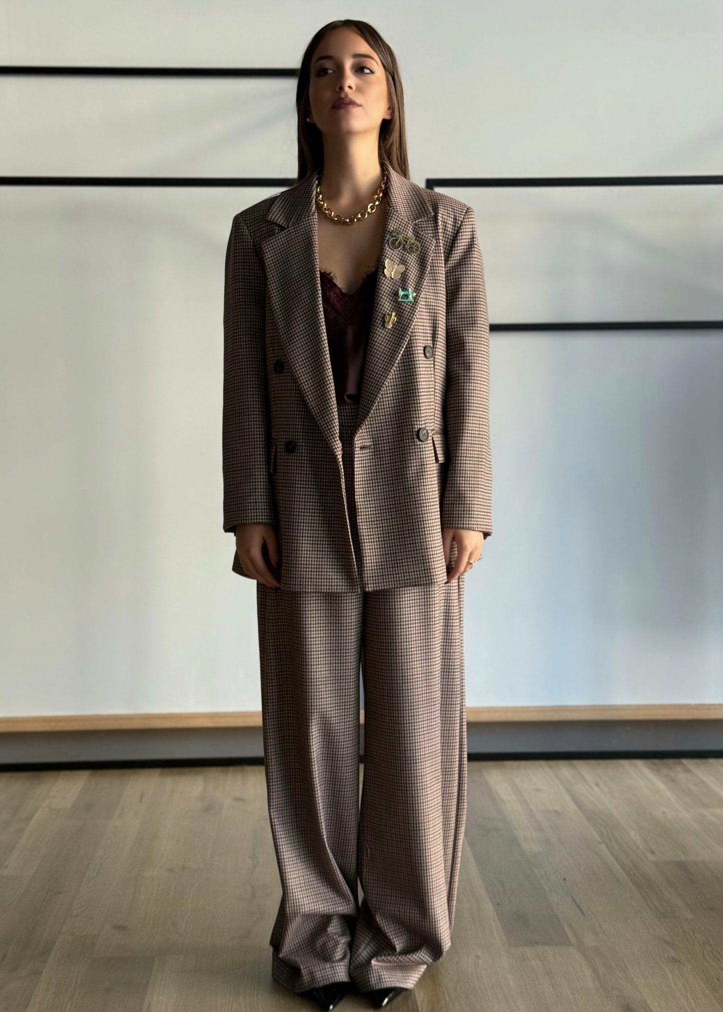 Pantalone a palazzo check -ZAHJR
