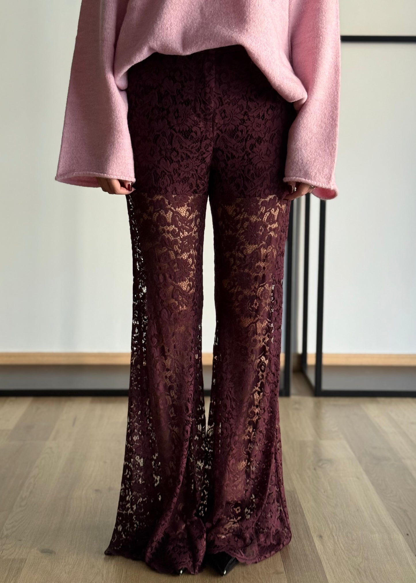 Pantaloni a zampa in pizzo -PHILIALOFT