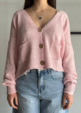 Carica l'immagine nel visualizzatore della galleria, Cardigan ZAHJR rosa con bottoni in legno