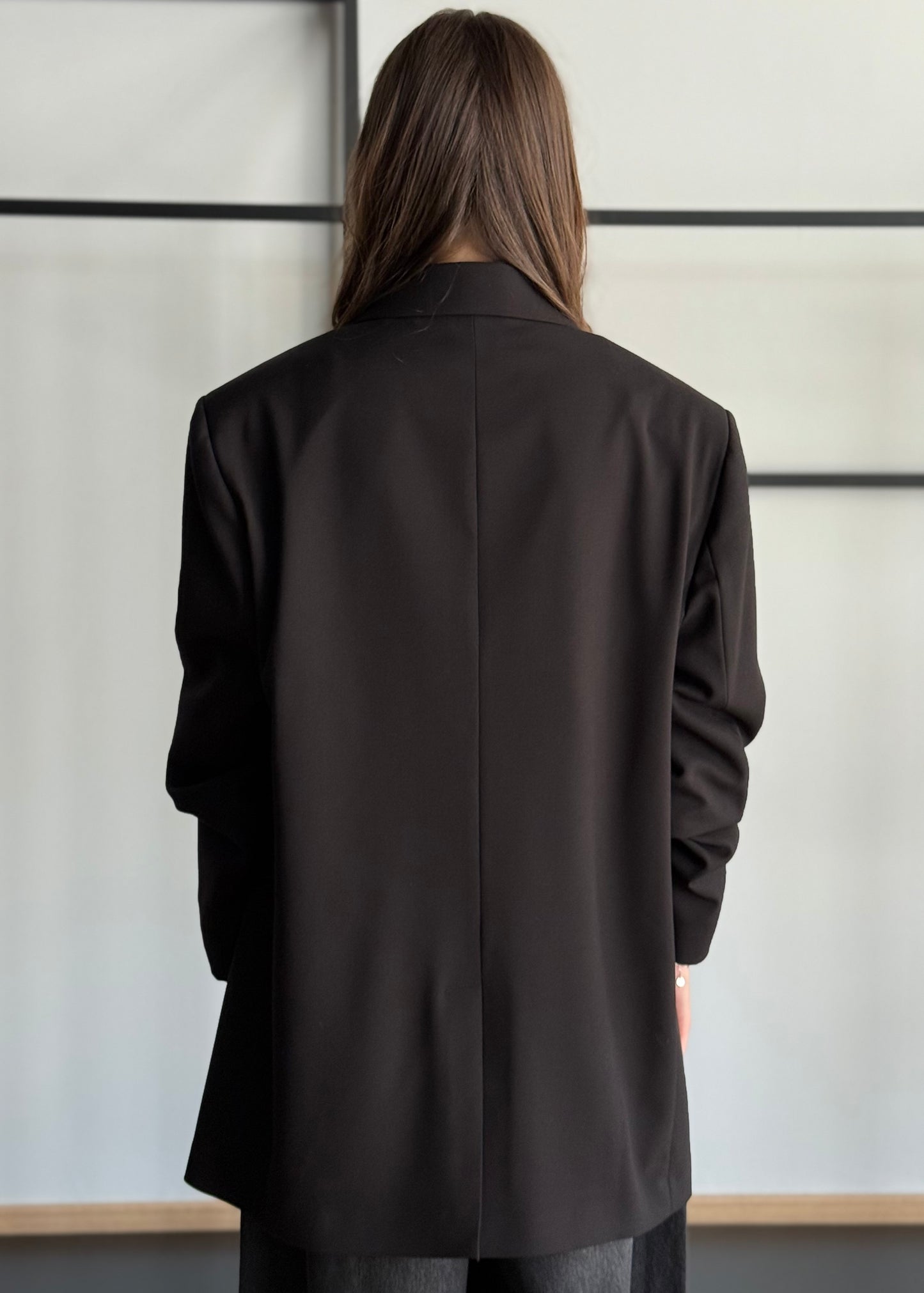 Blazer doppiopetto nero con revers ampi -KONTATTO