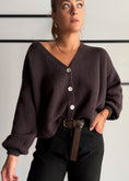 Carica l'immagine nel visualizzatore della galleria, Cardigan moro over fluffy - PHILIALOFT