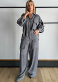 Carica l'immagine nel visualizzatore della galleria, Camicia utility con coulisse Grigio - ZAHJR
