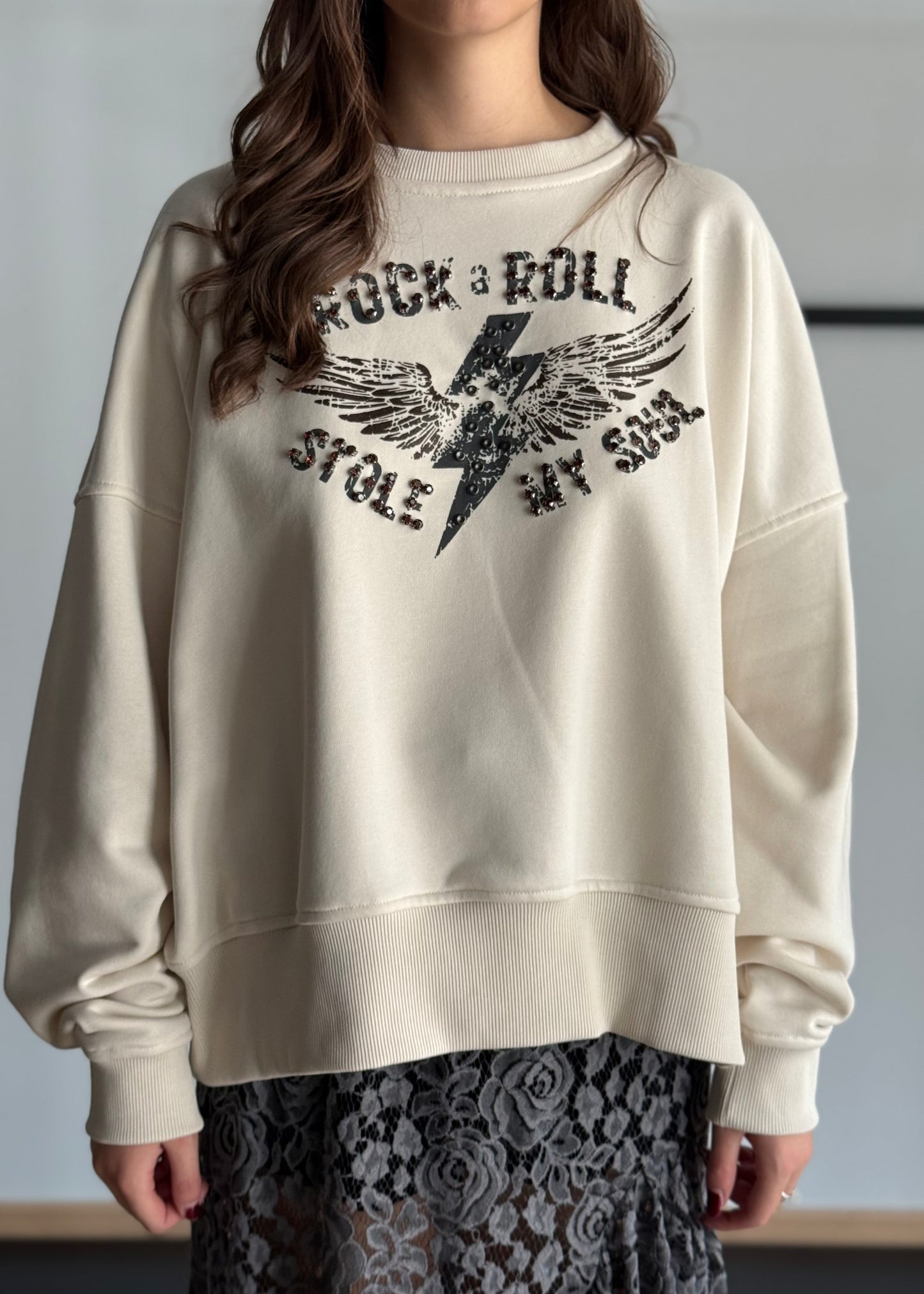 Felpa oversize “Rock & Roll Stole My Soul” -PHILIALOFT