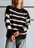 Carica l'immagine nel visualizzatore della galleria, Maglia over a righe moro - ZAHJR