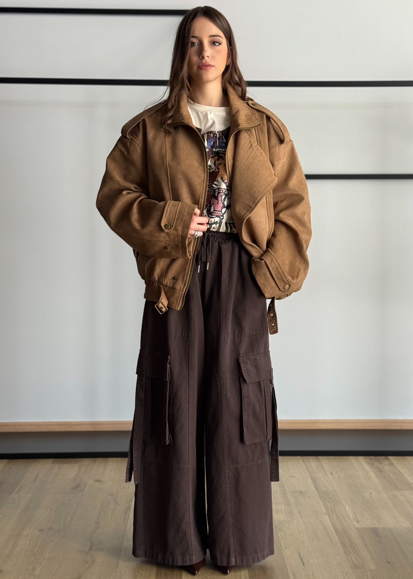 Bomber in suede -KONTATTO