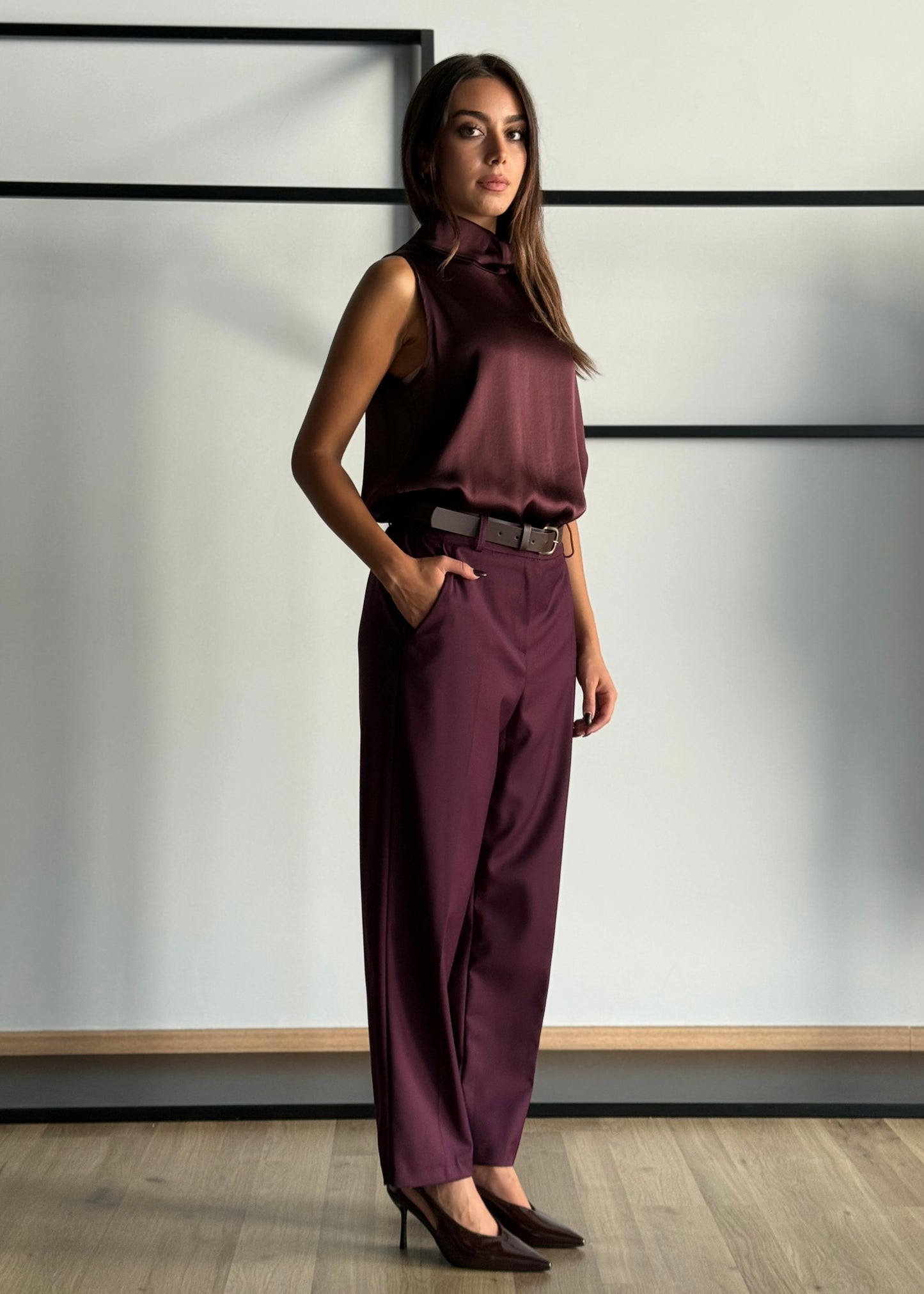 Top in viscosa con scollo lupetto -ZAHJR