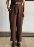Carica l'immagine nel visualizzatore della galleria, Pantalone ZAHJR moro con cintura