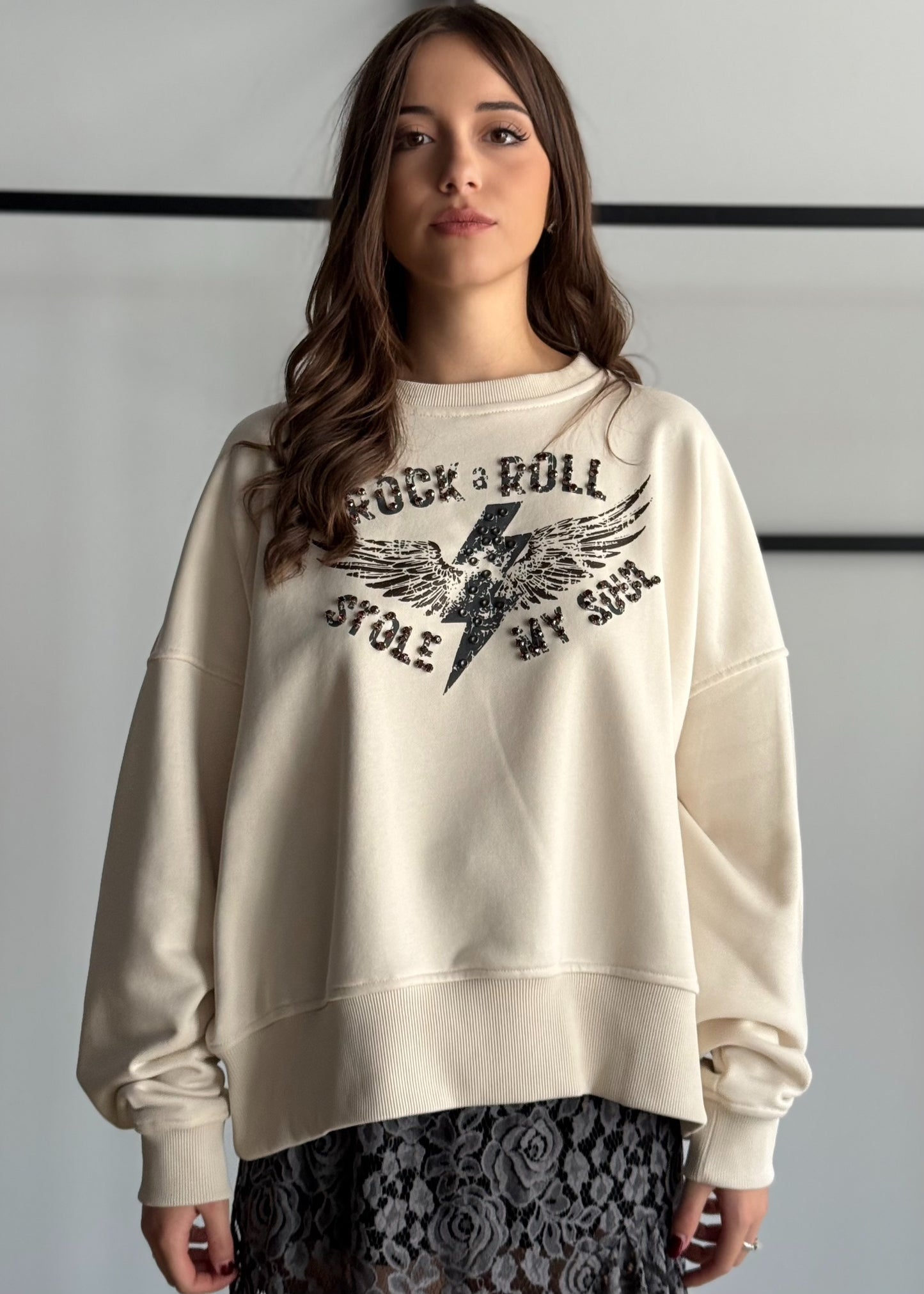 Felpa oversize “Rock & Roll Stole My Soul” -PHILIALOFT