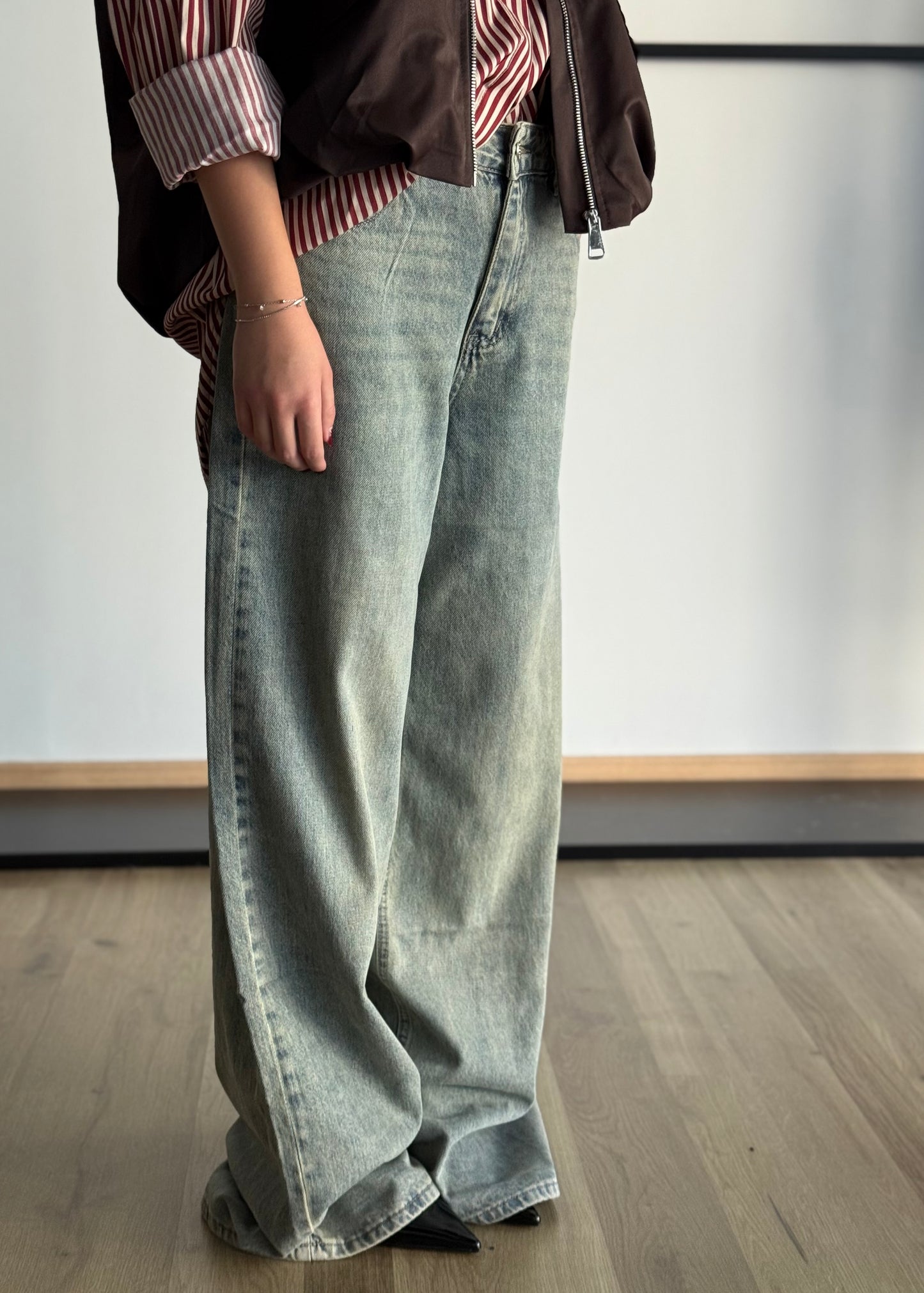 Jeans wide leg chiaro
