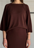 Carica l'immagine nel visualizzatore della galleria, Maglia KONTATTO manica 3/4 cioccolato