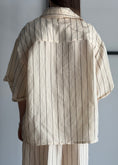 Carica l'immagine nel visualizzatore della galleria, Camicia PHILIALOFT over rigata panna e moro