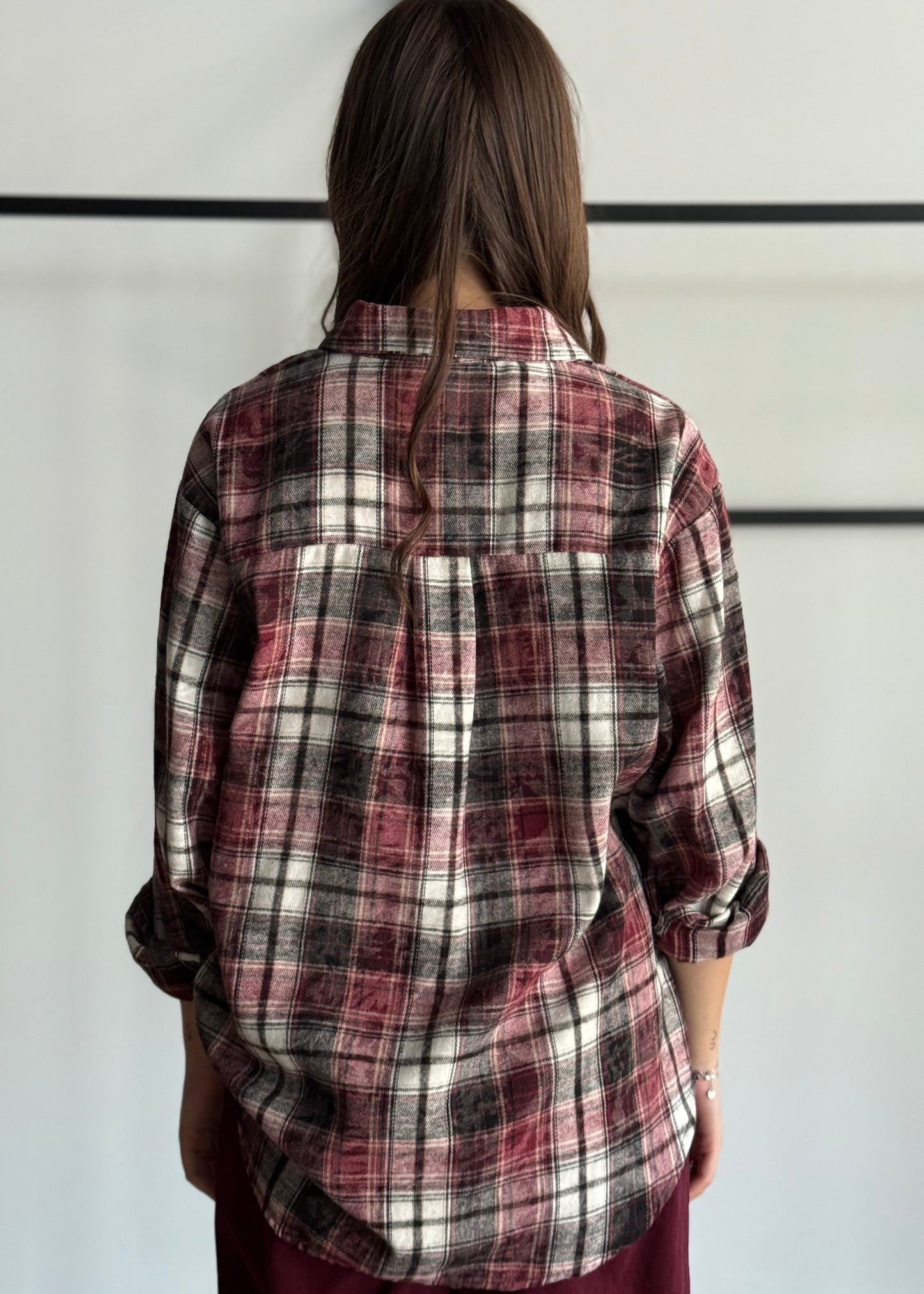 Camicia in flanella a quadri oversize