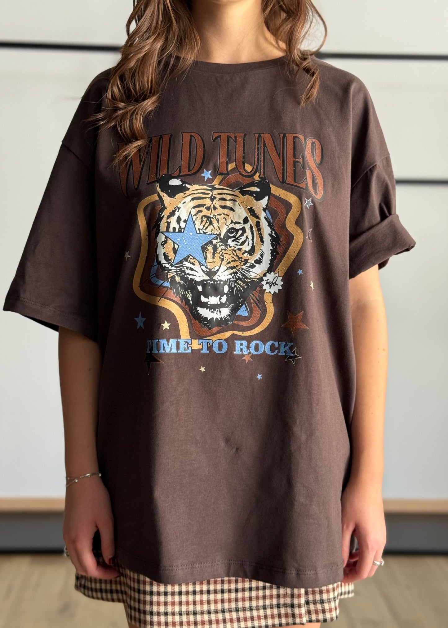 T-shirt oversize stampa tigre “Wild Tunes” -PHILIALOFT