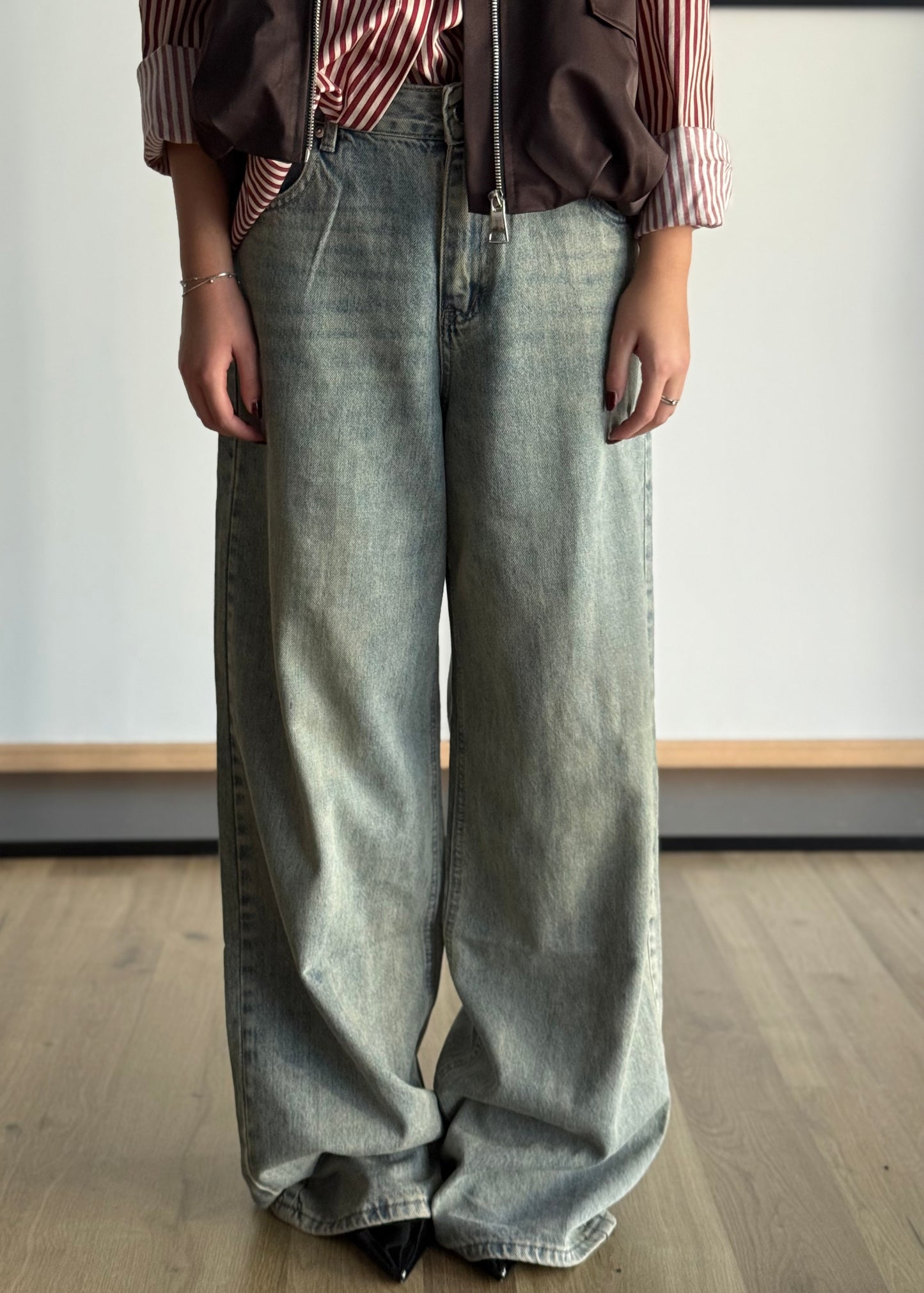 Jeans wide leg chiaro