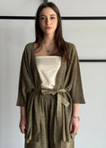 Carica l'immagine nel visualizzatore della galleria, Kimono KONTATTO in lurex militare