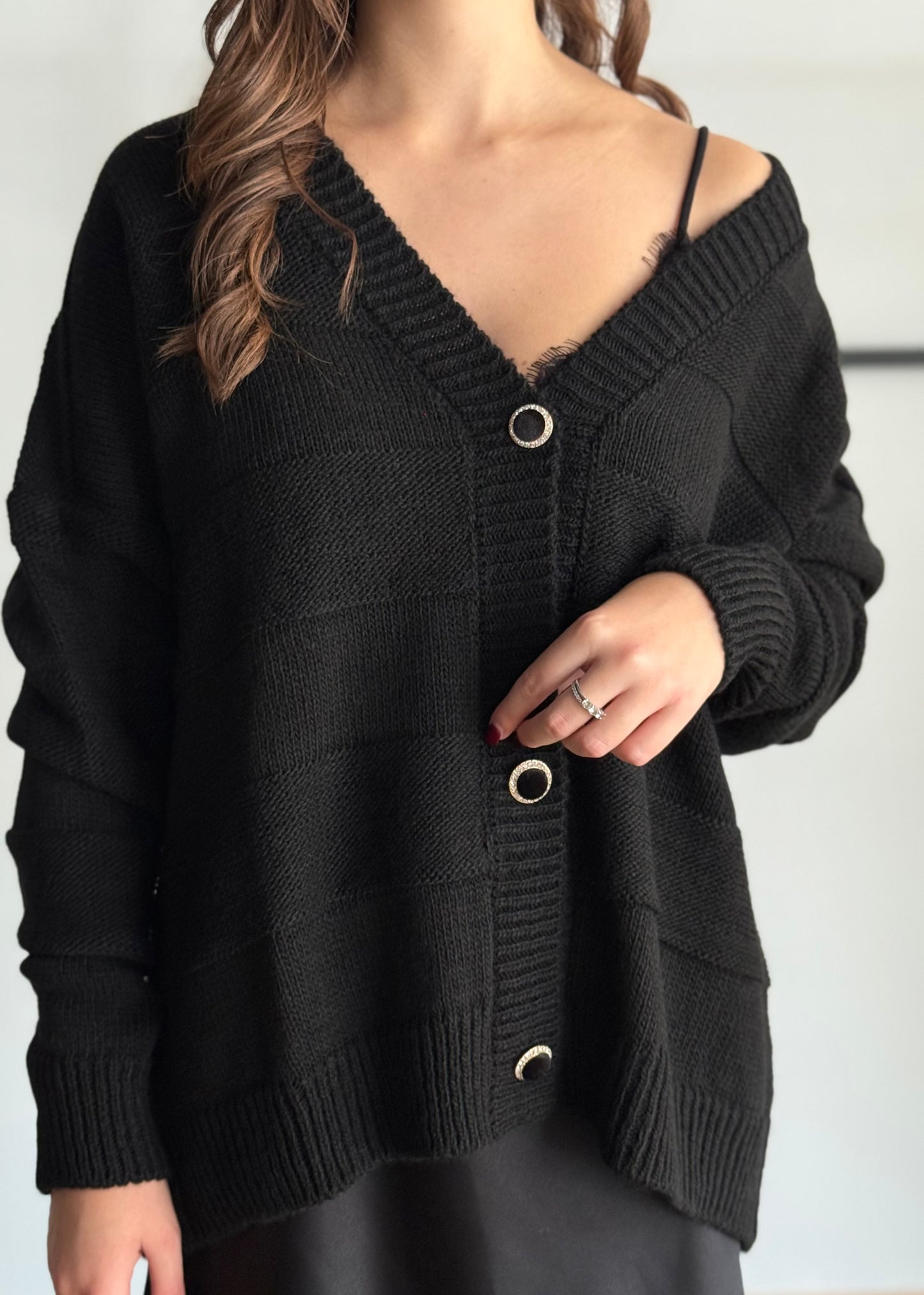 Cardigan con bottoni gioiello -ZAHJR