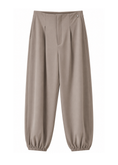 Carica l'immagine nel visualizzatore della galleria, Pantalone tortora balloon con fondo elasticizzato - PHILIALOFT