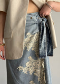 Carica l'immagine nel visualizzatore della galleria, Gonna denim PHILIALOFT con pizzo