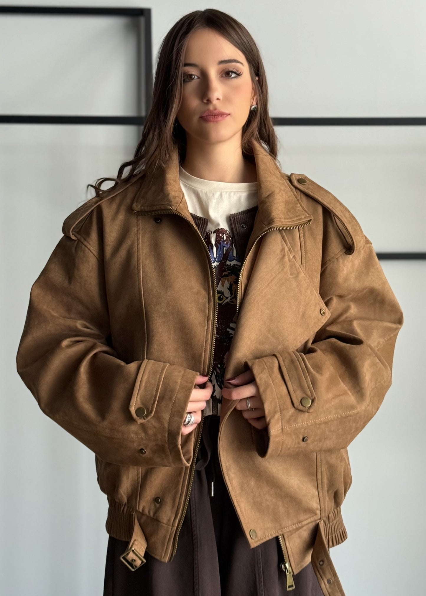 Bomber in suede -KONTATTO